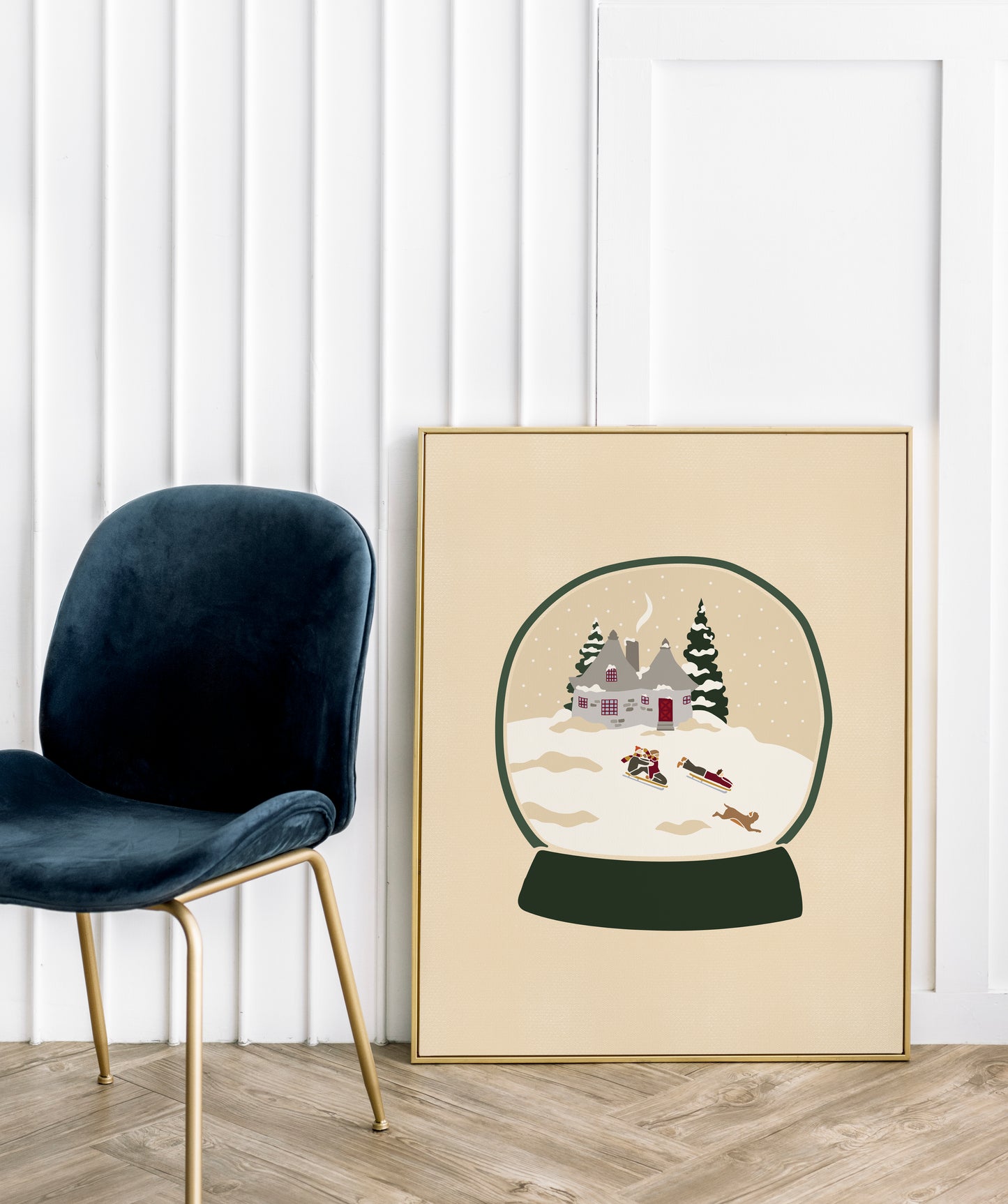 Wizards Christmas Poster | Sledding at Hagrids Snowglobe Print