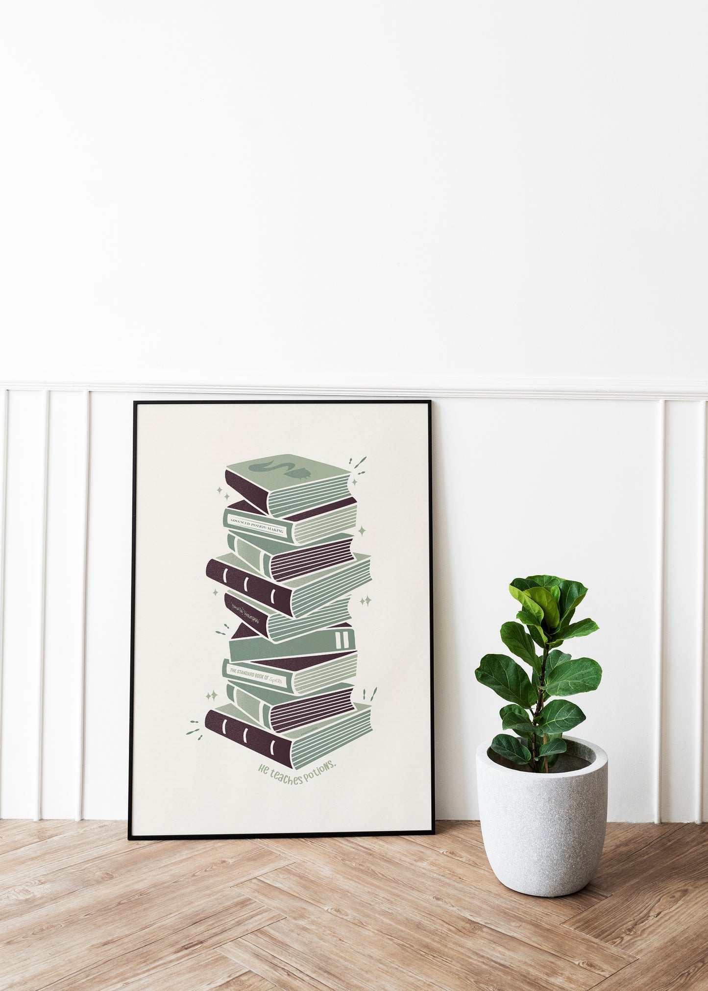 Potions Professor Nose in a Book Poster | Wizard Art Print