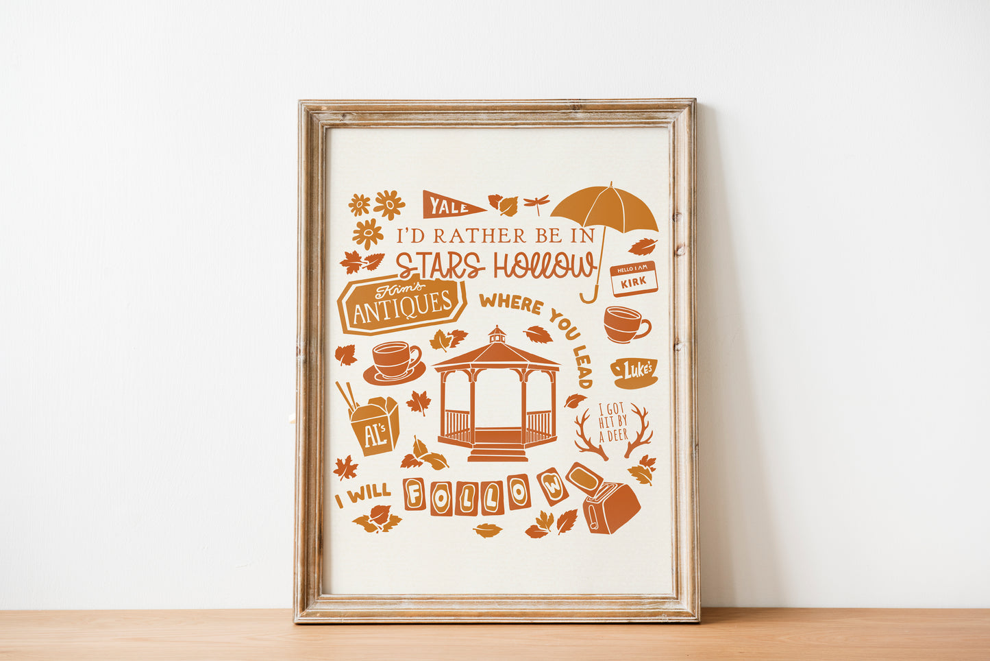 Gilmore Girls Inspired Print | I'd Rather be in Stars Hollow Poster