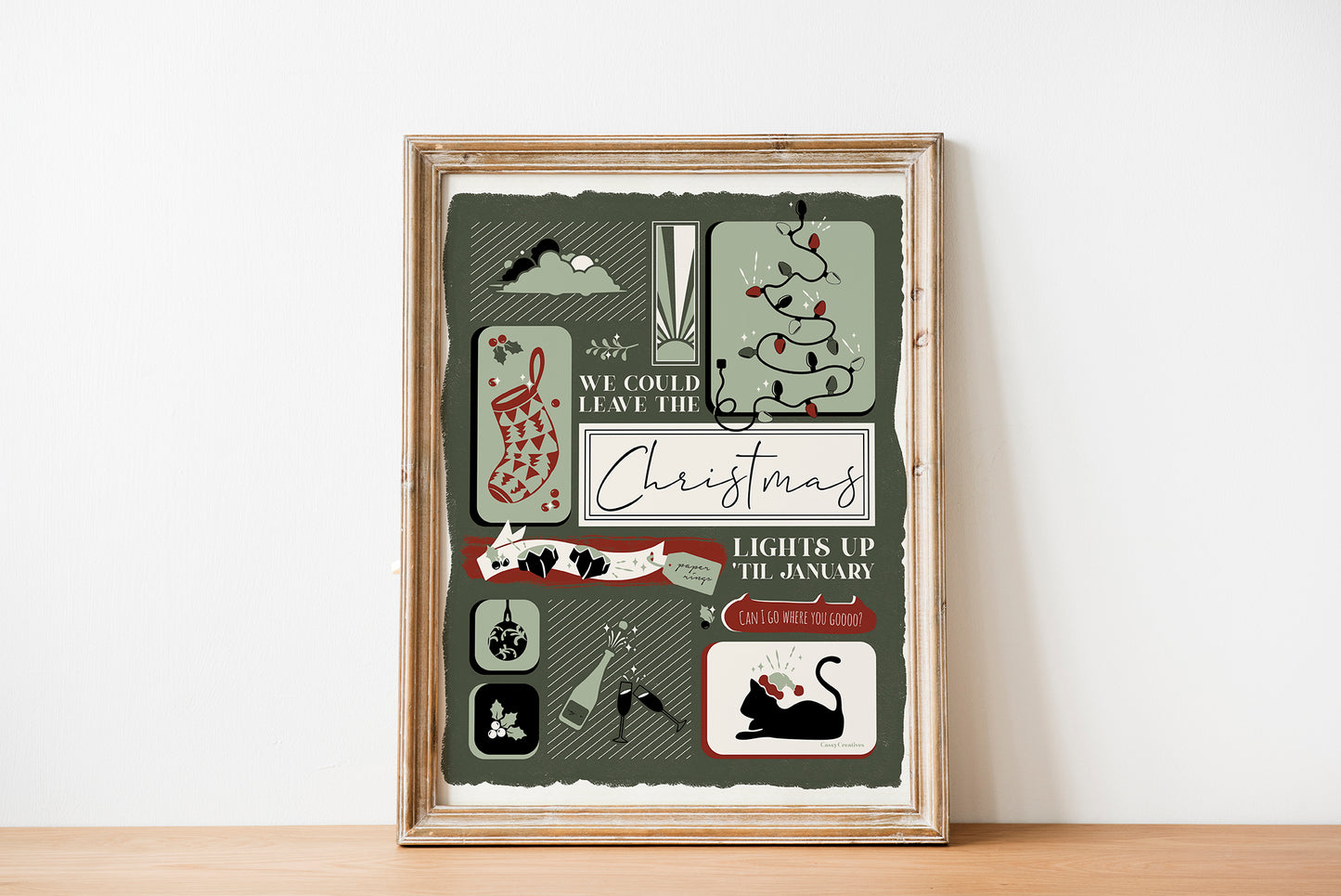 Illustrated Song Lyric Christmas Poster | Lover Print