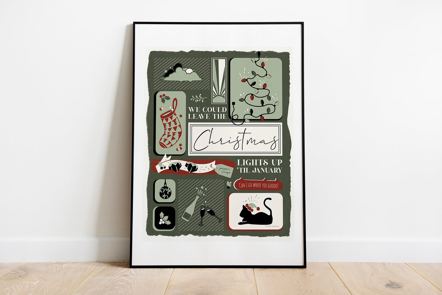 Illustrated Song Lyric Christmas Poster | Lover Print