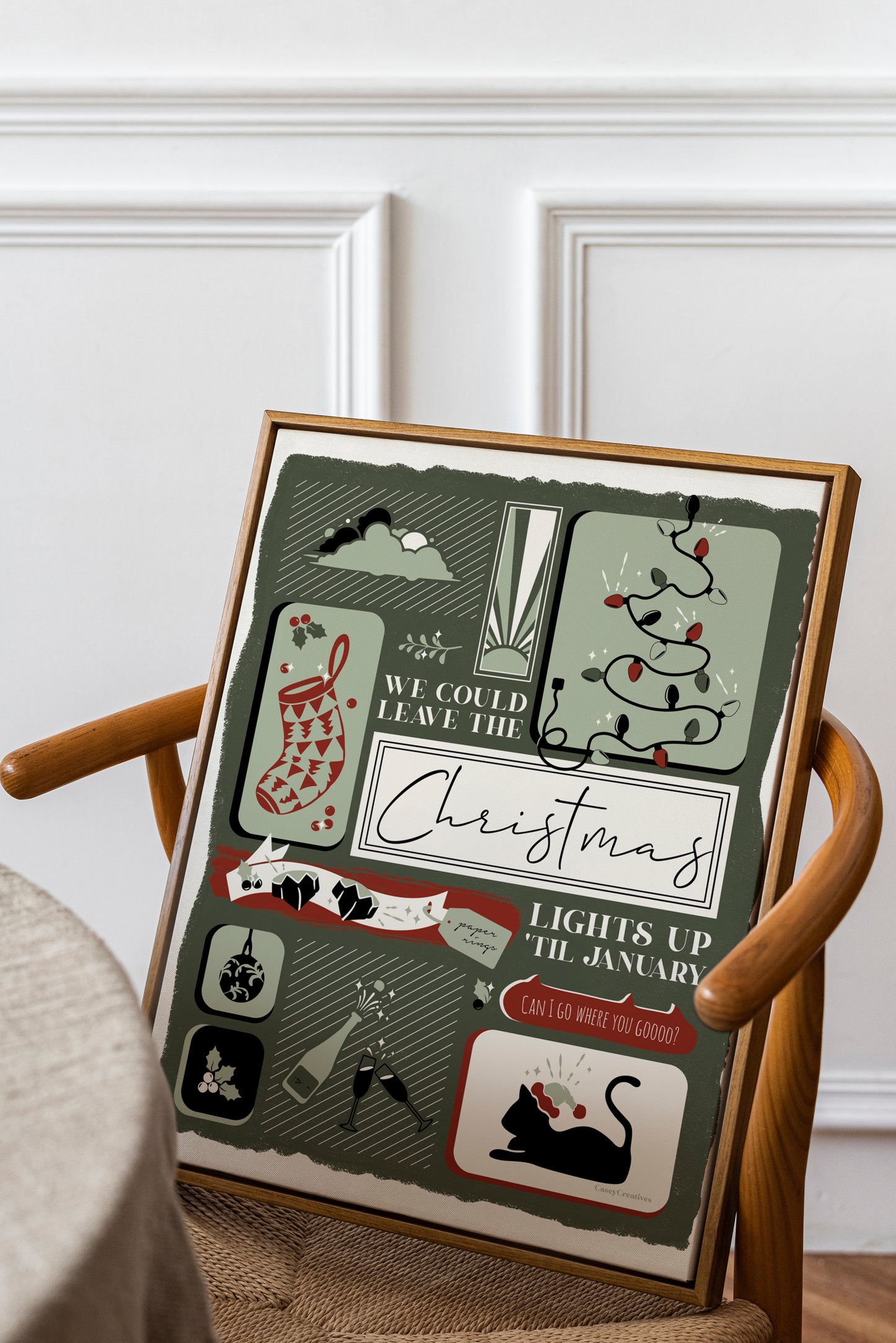 Illustrated Song Lyric Christmas Poster | Lover Print