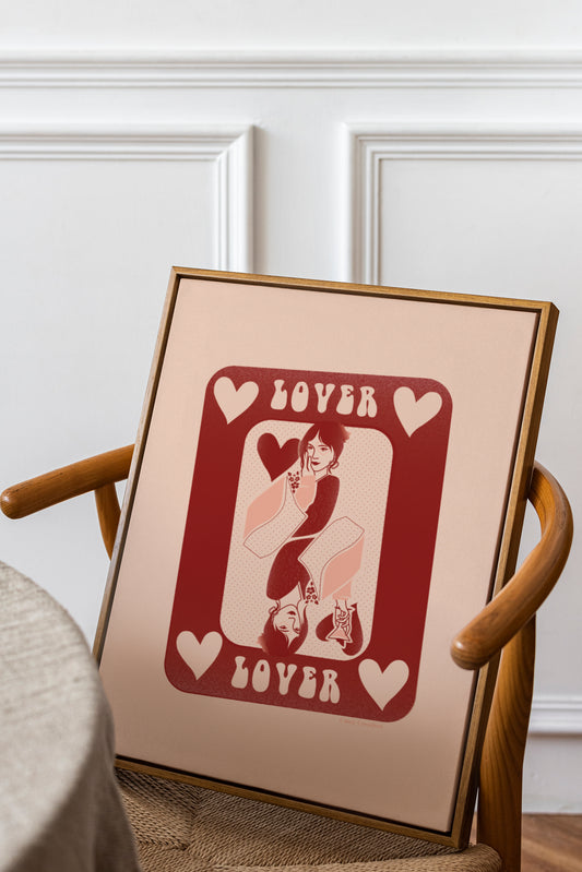 Valentines Print | Lover Retro Poster | Queen of Hearts Design