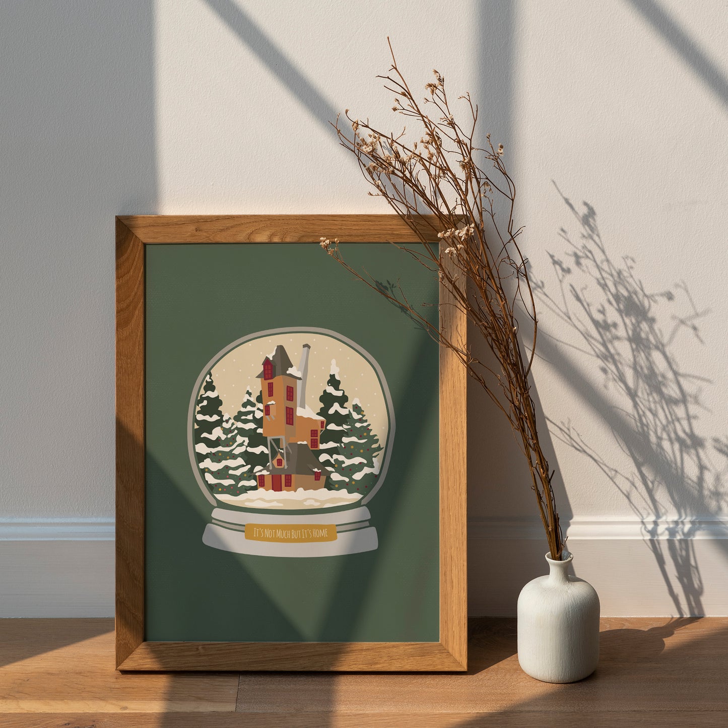 Wizards Christmas Poster | Christmas at the Weasleys Snowglobe Print