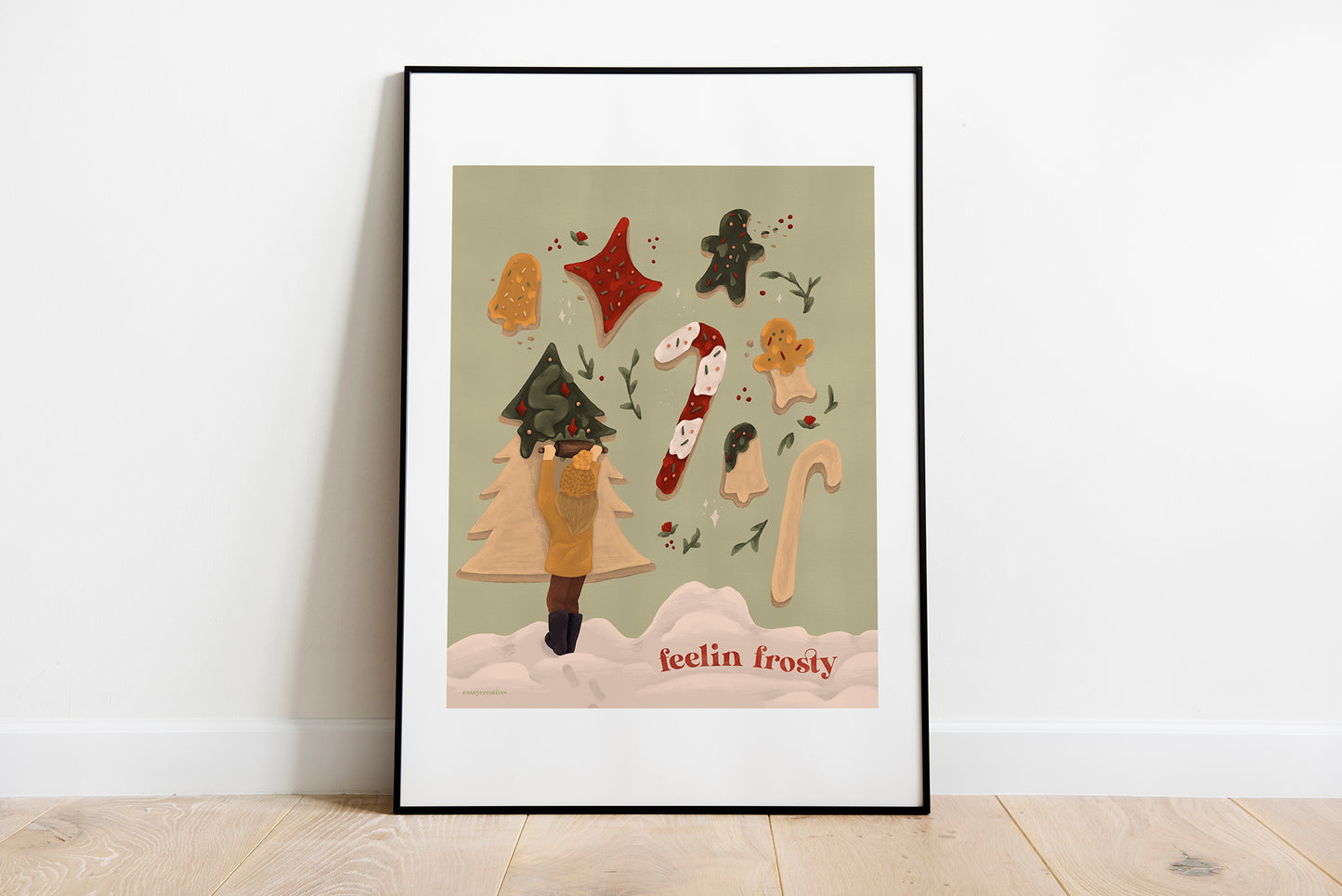 Christmas Poster - Feelin Frosty | Holiday Quote Print