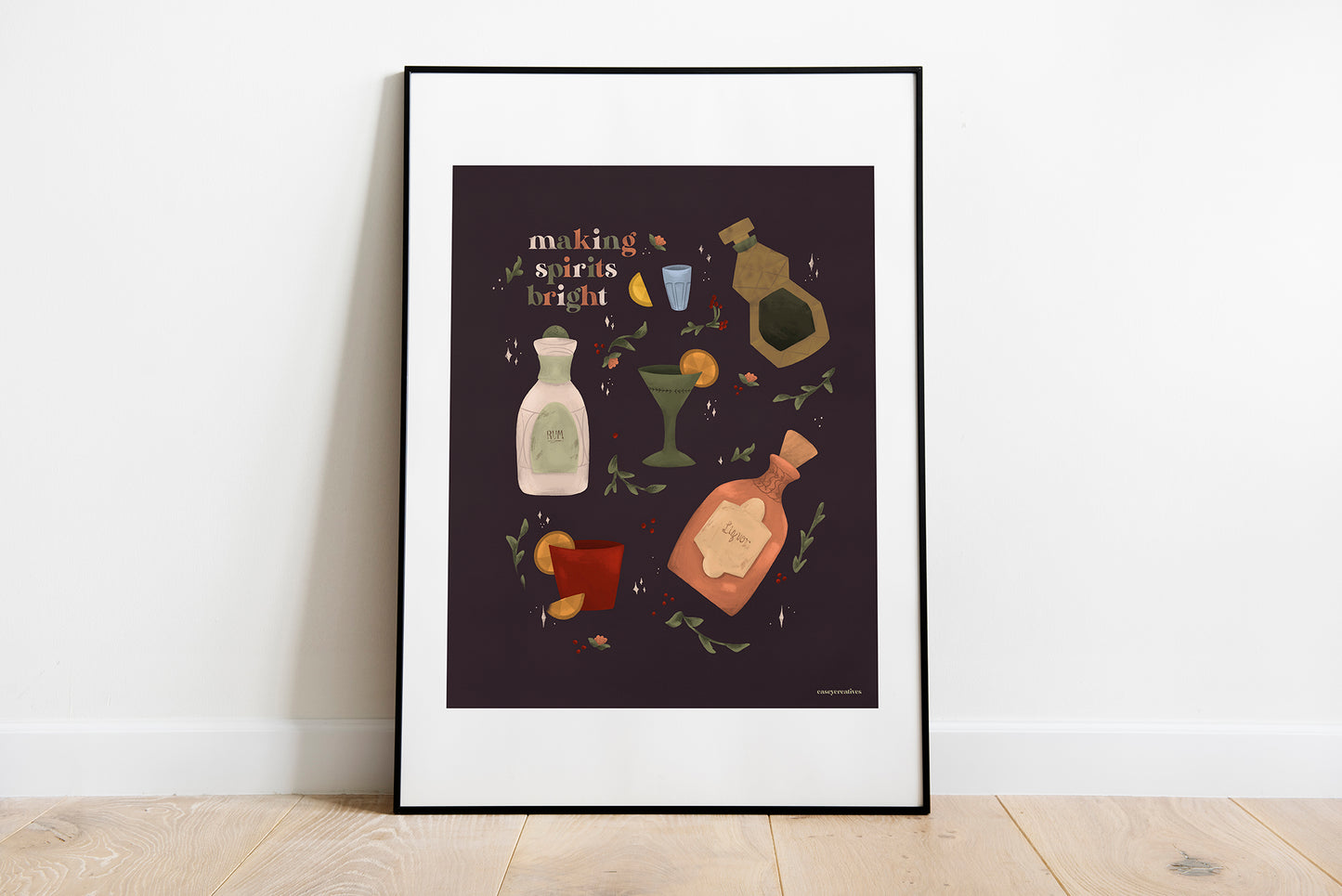 Christmas Poster - Making Spirits Bright | Holiday Quote Print