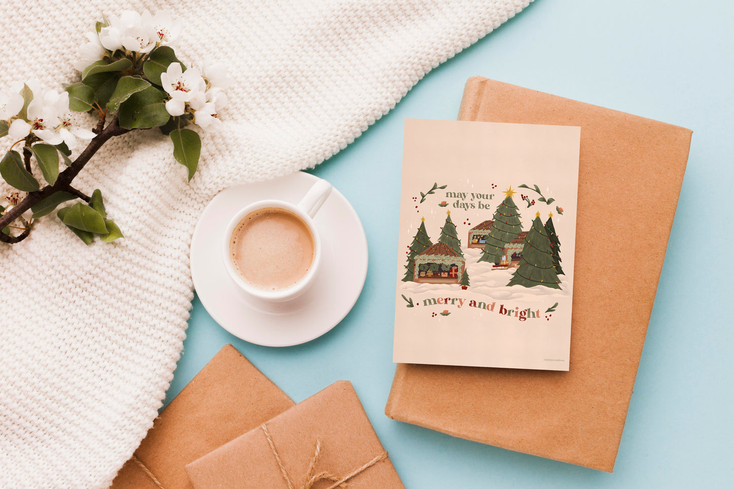 Christmas Card - Merry and Bright | Holiday Card