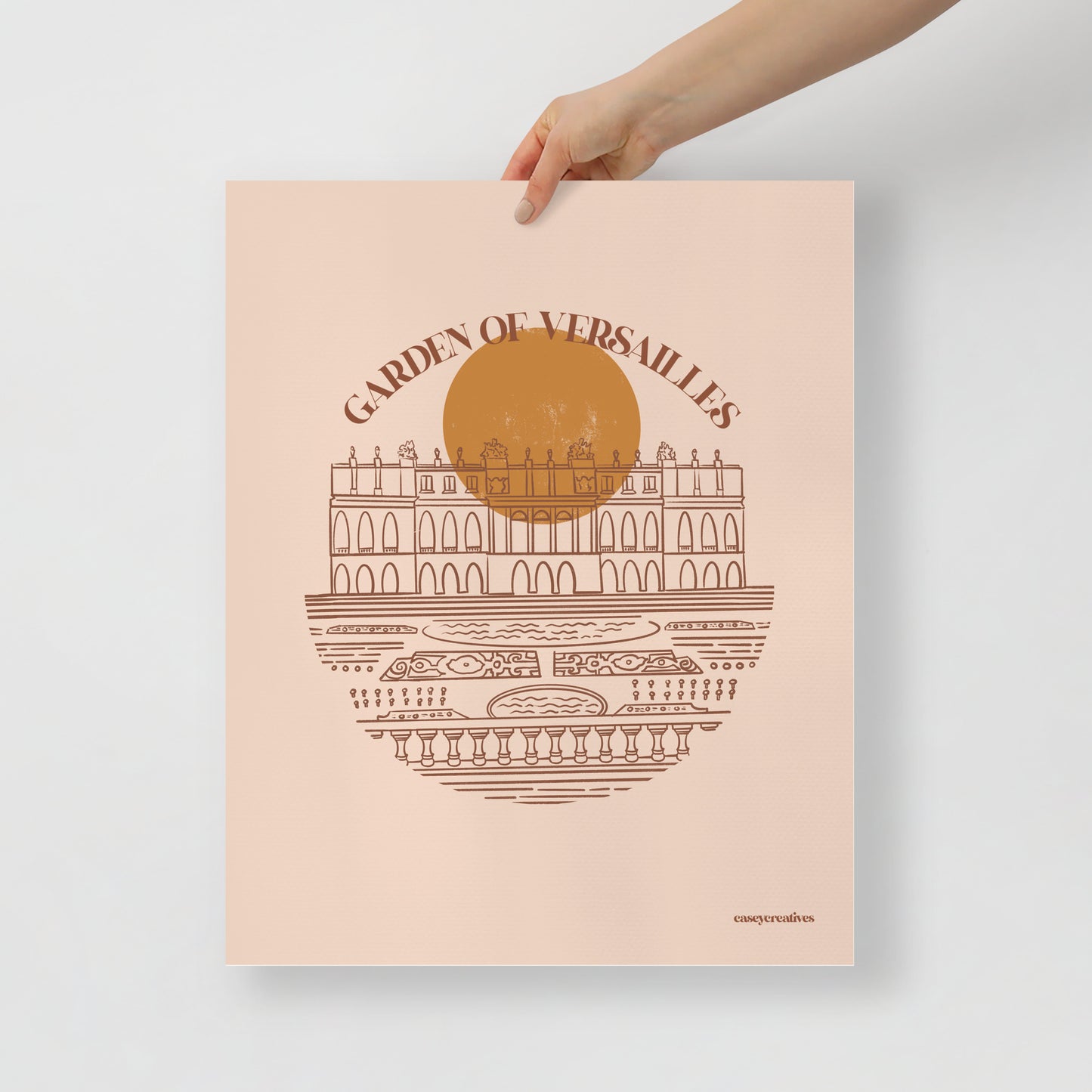 European Travel Line Art | Garden of Versailles Poster