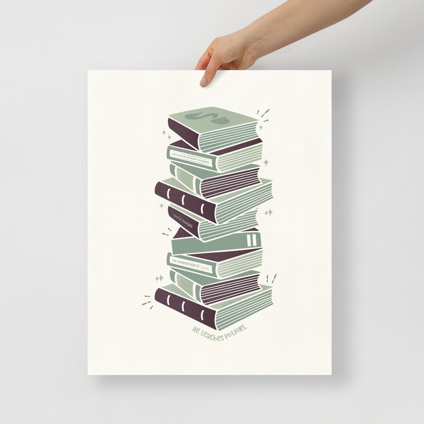 Potions Professor Nose in a Book Poster | Wizard Art Print