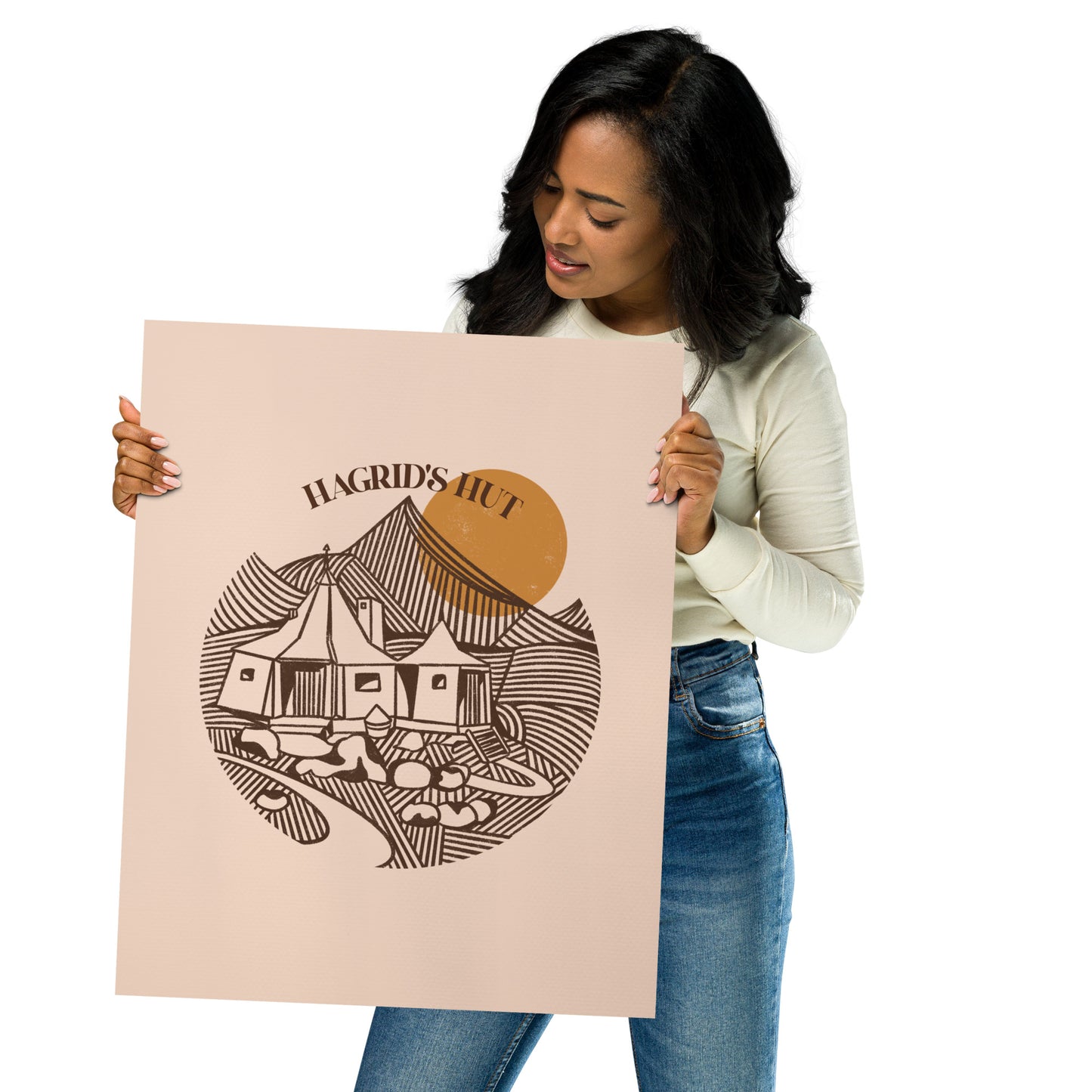 Wizard Locations Line Art Print | Hagrid's Hut Poster