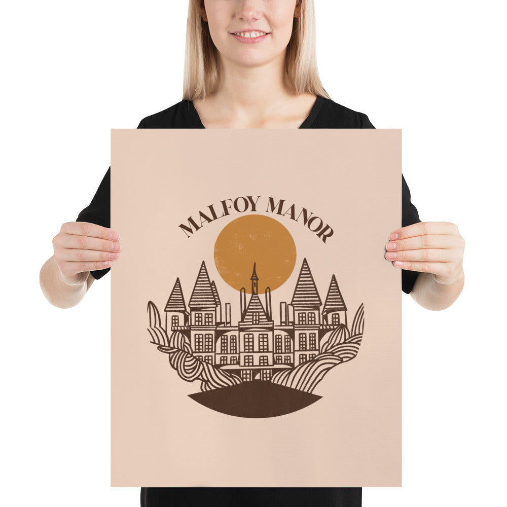 Wizard Locations Line Art Print | Malfoy Manor Poster