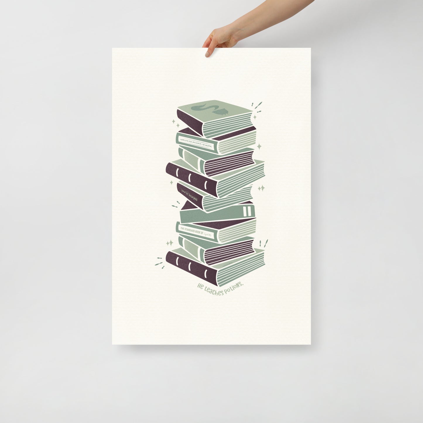 Potions Professor Nose in a Book Poster | Wizard Art Print