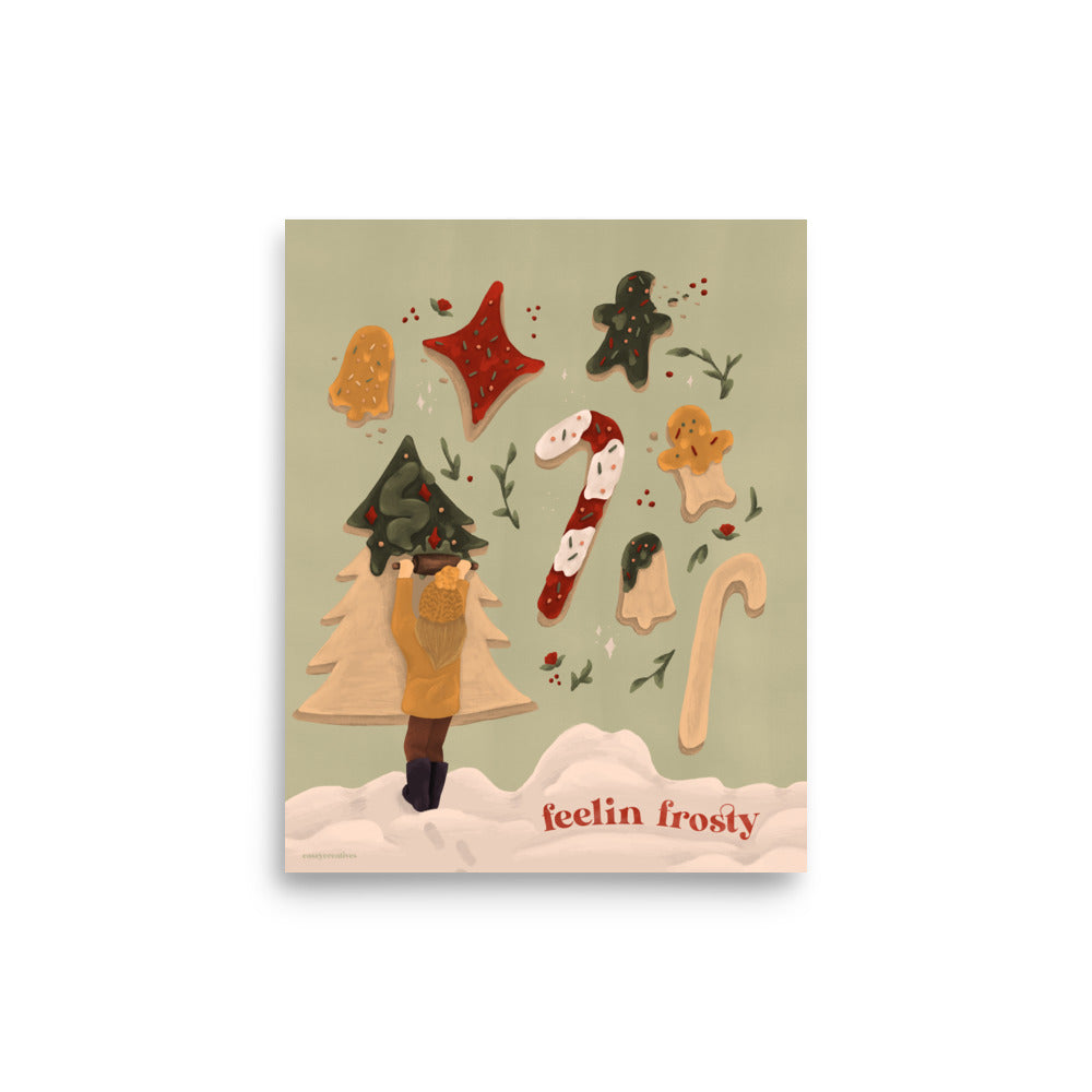 Christmas Poster - Feelin Frosty | Holiday Quote Print