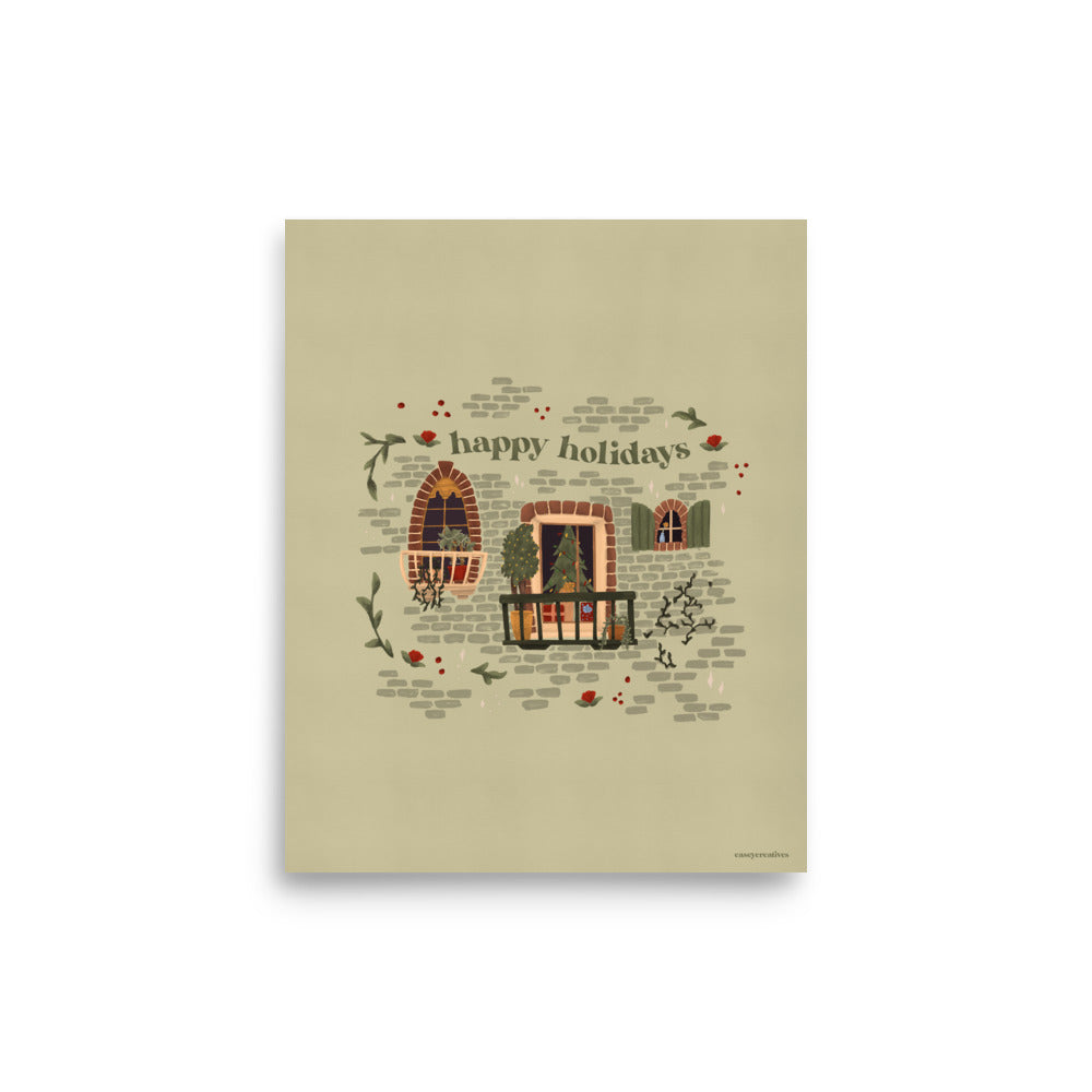 Christmas Poster - Happy Holidays | Holiday Quote Print