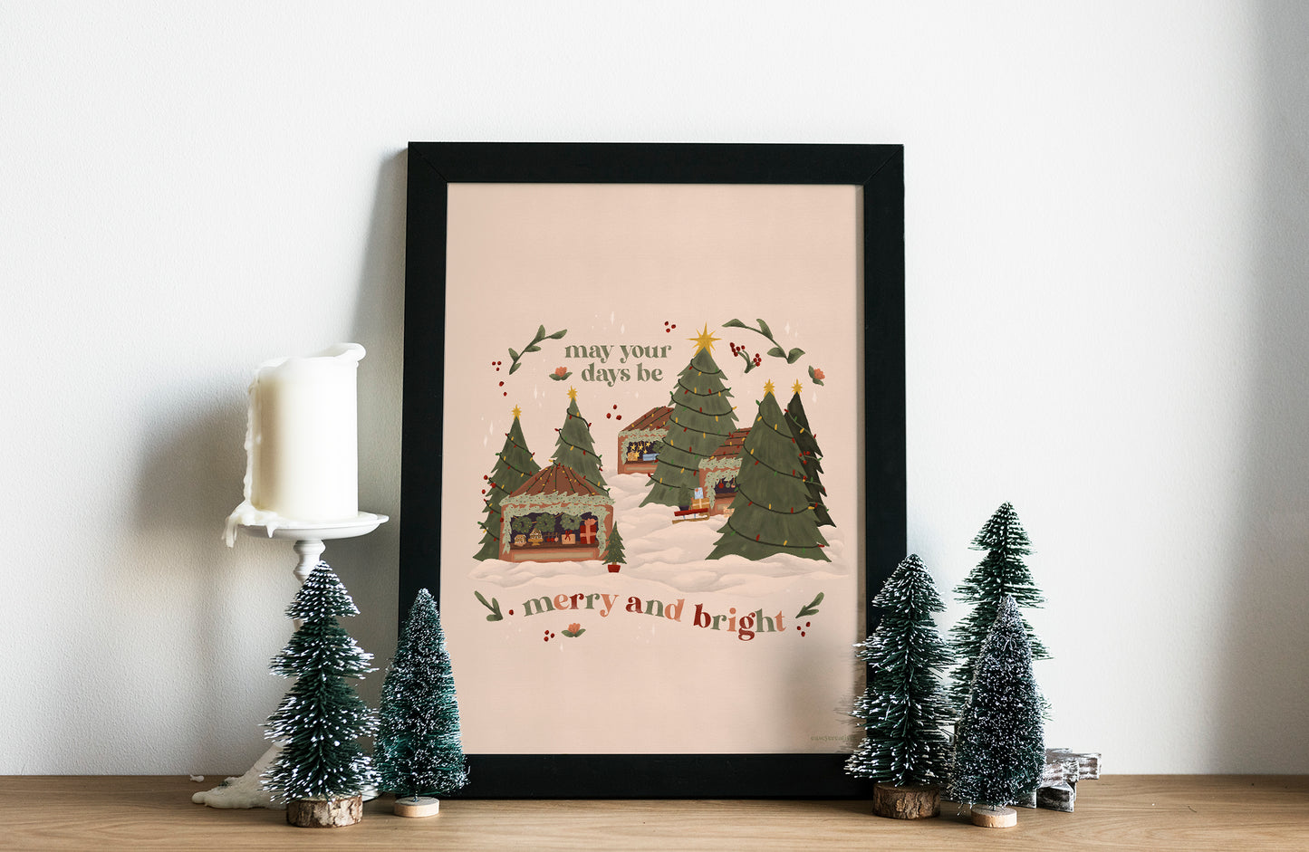 Christmas Card - Merry and Bright | Holiday Card