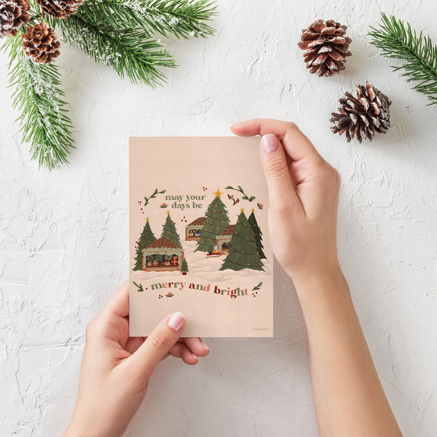 Christmas Card - Merry and Bright | Holiday Card