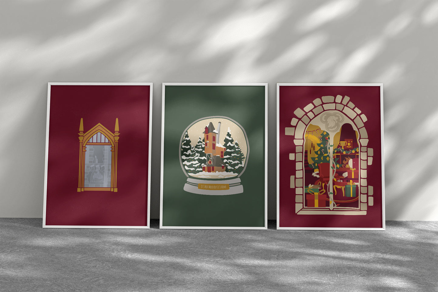 Wizards Christmas Poster | Christmas at the Weasleys Snowglobe Print