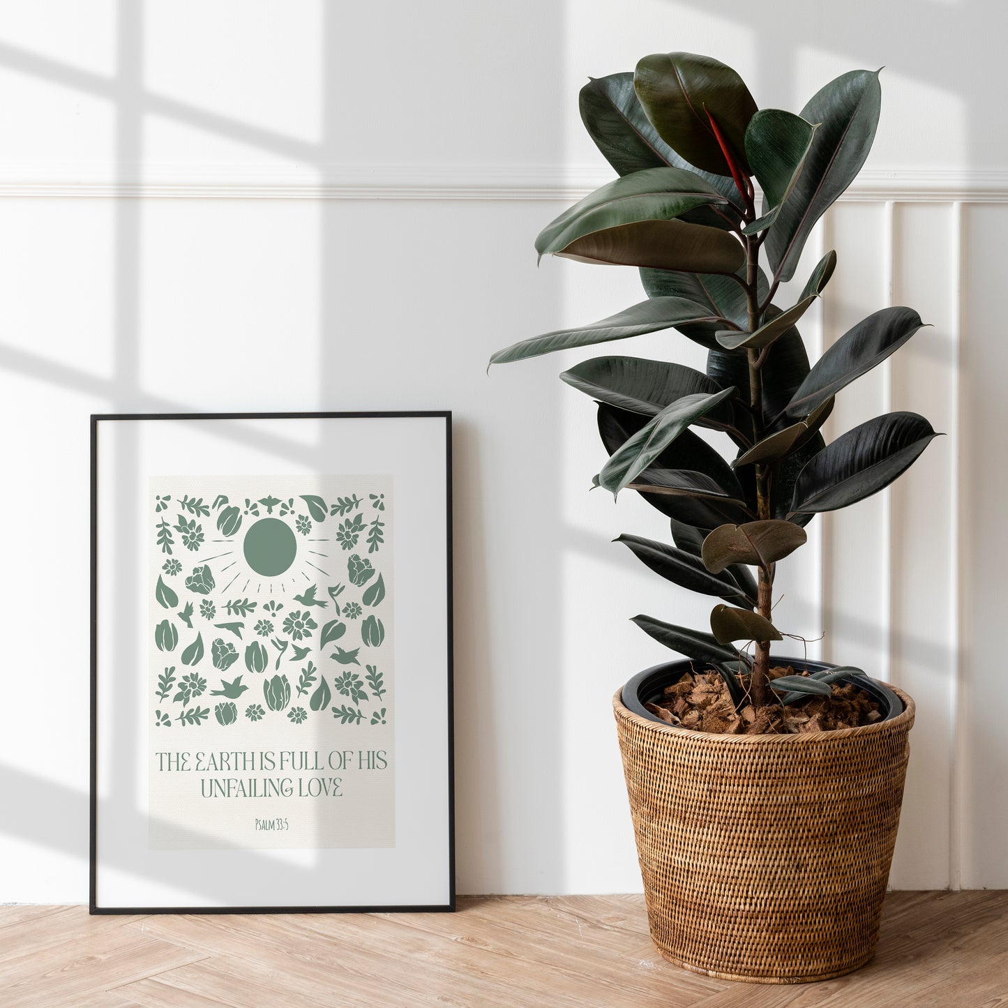 Spring Season Art Print | Psalm 33:5 Bible Verse Wall Art