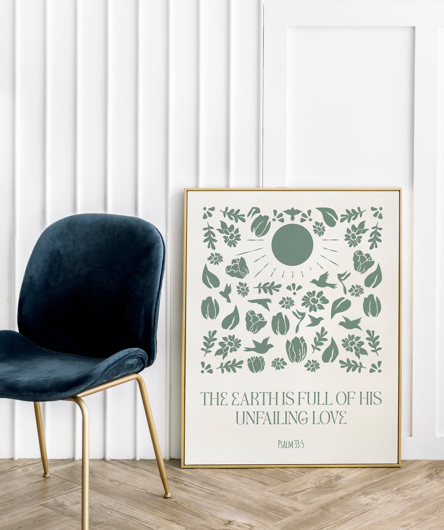 Spring Season Art Print | Psalm 33:5 Bible Verse Wall Art