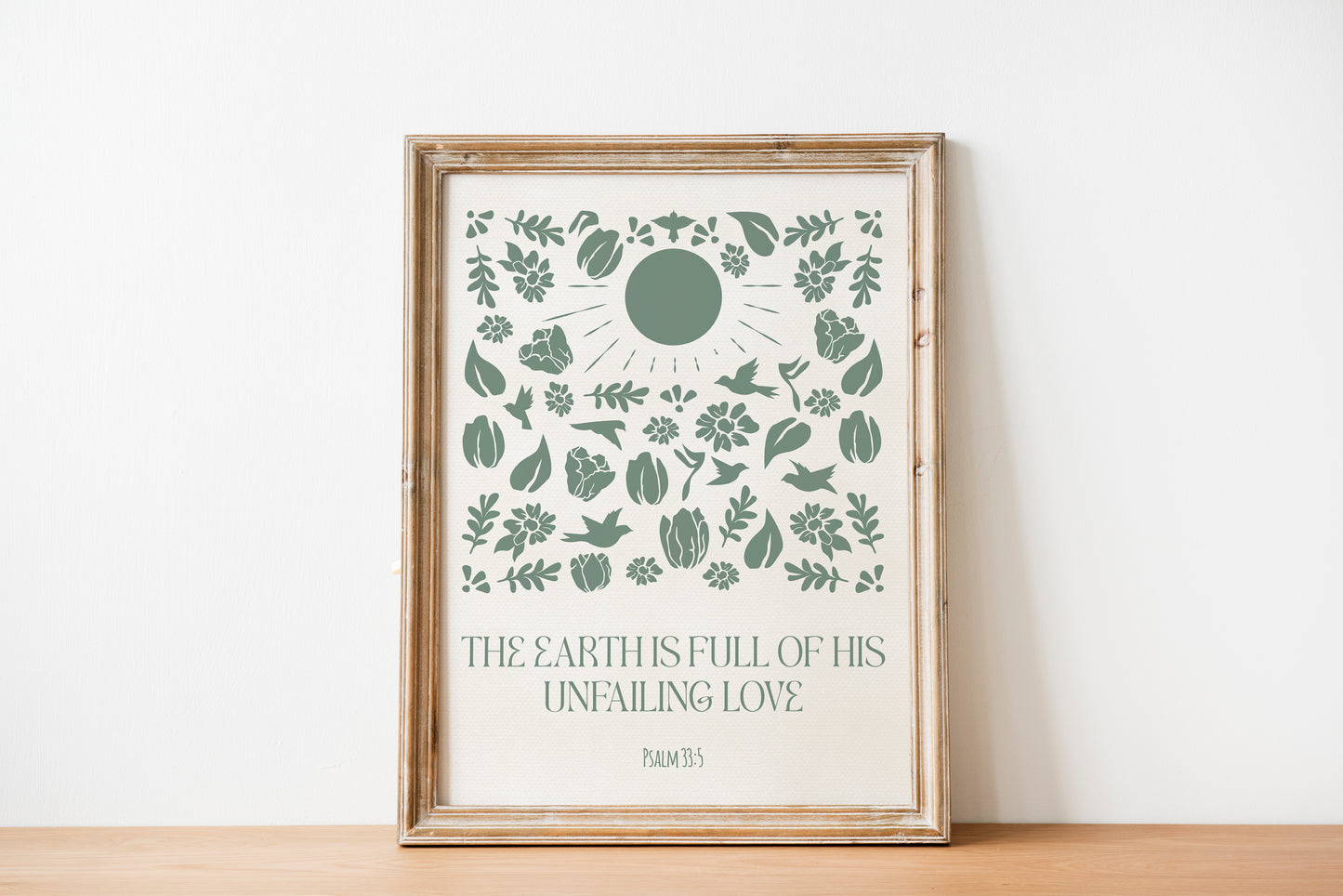 Spring Season Art Print | Psalm 33:5 Bible Verse Wall Art