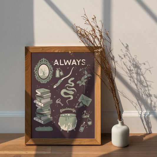 Potions Professor Aesthetic with Quotes Poster | Wizard Art Print